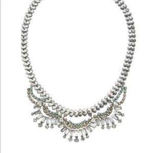 Stella and dot silver belle statement necklace